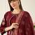 Floral Embroidered Round Neck Straight Kurta With Trousers & Dupatta