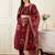 Floral Embroidered Round Neck Straight Kurta With Trousers & Dupatta