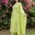 Women Floral Embroidered Tiered Thread Work Cotton Kurta with Trousers & With Dupatta