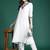 Self Design Thread Work Cotton Kurta with Trousers
