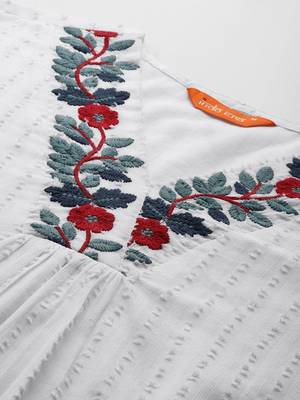 Self Design Thread Work Cotton Kurta with Trousers 2