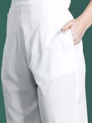 Self Design Thread Work Cotton Kurta with Trousers 3