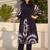 Blue Printed A-line Kurta Trousers Set