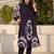 Blue Printed A-line Kurta Trousers Set