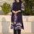 Blue Printed A-line Kurta Trousers Set