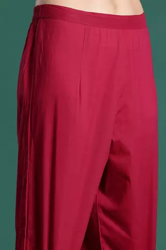 Women Floral Printed Angrakha Cotton Kurta with Trousers & With Dupatta