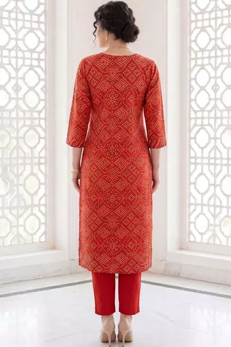 Women Ethnic Motifs Printed Mirror Work Cotton Kurta with Trousers & With Dupatta