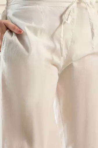 Geometric Printed Band Collar Cotton A-Line Kurta with Trousers & Dupatta
