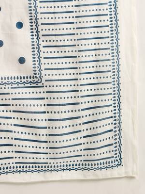 Geometric Printed Band Collar Cotton A-Line Kurta with Trousers & Dupatta 4