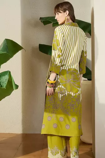 Women Viscose Rayon Printed A-Line Kurta Set