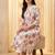Women Floral Printed Pleated Cotton Kurta with Trousers