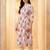 Women Floral Printed Pleated Cotton Kurta with Trousers
