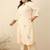 Plus Size Off White Embroidered A-Line Kurta Trousers Set