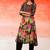 Women Floral Striped Thread Work Cotton Kurta with Trousers