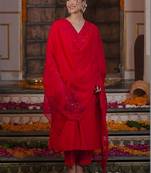 Women Ethnic Motifs Embroidered Sequinned Kurta with Trousers & With Dupatta