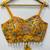 Yellow designer embroidery and sequence work spaghetti strap blouse