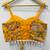 Yellow designer embroidery and sequence work spaghetti strap blouse