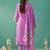 Women Floral Embroidered Thread Work Cotton Kurta with Trousers & With Dupatta