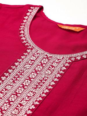Ethnic Motifs Embroidered Sequinned Kurta With Trousers & Dupatta 3
