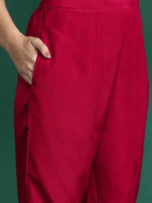Ethnic Motifs Embroidered Sequinned Kurta With Trousers & Dupatta 4