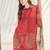 Women Floral Embroidered Thread Work Cotton A-Line Kurta with Palazzos