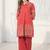 Women Floral Embroidered Thread Work Cotton A-Line Kurta with Palazzos