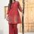 Women Floral Embroidered Thread Work Cotton A-Line Kurta with Palazzos