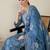 Women Floral Printed Thread Work Linen Kurta with Trousers & With Dupatta