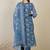 Women Floral Printed Thread Work Linen Kurta with Trousers & With Dupatta