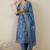 Women Floral Printed Thread Work Linen Kurta with Trousers & With Dupatta