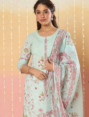 Women Floral Printed Kurta with Trousers & Dupatta 2