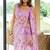 magenta floral printed chiffon saree with unstitched blouse piece