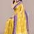 yellow batik printed chiffon saree with unstitched blouse piece