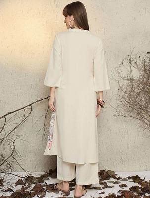 Women Ethnic Motifs Embroidered Cotton Kurta with Palazzo 4