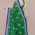 green batik printed chiffon saree with unstitched blouse piece