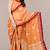 orange batik printed chiffon saree with unstitched blouse piece