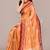 orange batik printed chiffon saree with unstitched blouse piece