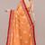 orange batik printed chiffon saree with unstitched blouse piece