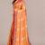 orange batik printed chiffon saree with unstitched blouse piece
