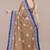 brown batik printed chiffon saree with unstitched blouse piece