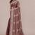 brown batik printed chiffon saree with unstitched blouse piece