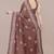 brown batik printed chiffon saree with unstitched blouse piece