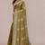 mustard batik printed chiffon saree with unstitched blouse piece