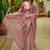 coral floral printed cotton silk saree with unstitched blouse piece