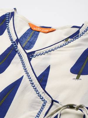 Ethnic Motifs Printed Angrakha Cotton Kurta with Trousers & Dupatta 2
