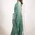 green floral printed cotton silk saree with unstitched blouse piece