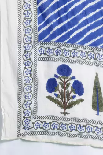 Ethnic Motifs Printed Angrakha Cotton Kurta with Trousers & Dupatta