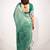 green floral printed cotton silk saree with unstitched blouse piece
