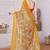 orange floral printed chiffon saree with unstitched blouse piece