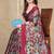 red floral printed chiffon saree with unstitched blouse piece